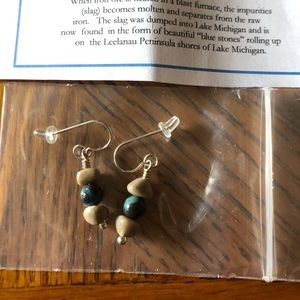 Lake Michigan blue stone earrings